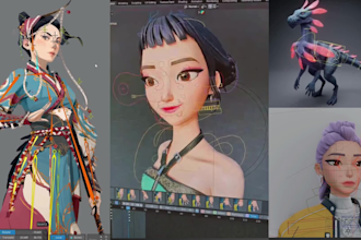 rig your 3d character with facial rigging, skinning,  animation ready in blender