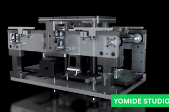 factory process animation, 3d mechanical engineering industrial explainer video