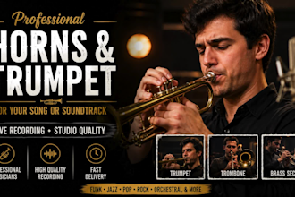 record professional trumpet, brass, and horn section tracks for your song