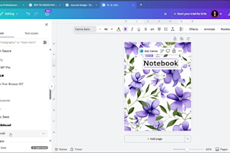 design aesthetic journals, planners, and notebooks in canva