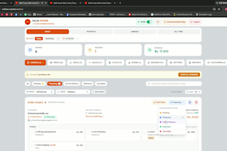 develop a restaurant pos system and kitchen admin web app