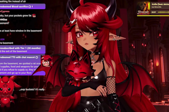 design a creative custom female or male 2d vtuber model with live 2d rigging
