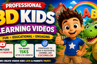 create best kids learning videos for youtube, kids channel