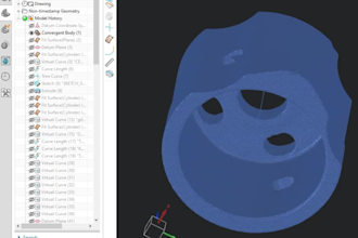 convert your 3d scan mesh stl to parametric step