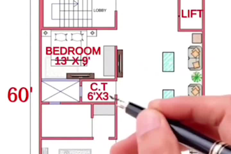 draw professional 2d floor plan in autocad