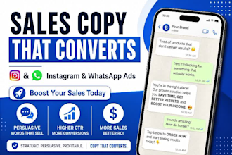 write high converting instagram ads and whatsapp sales copy