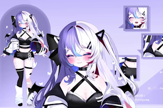 draw and rig live2d model, vtuber model, 2d vtuber model, live2d rigging
