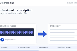 transcribe english audio and video