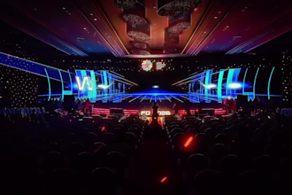 create laser mapping and holographic silhouette stage visuals for stage show