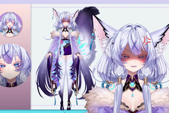 design vtuber model live2d rigging for vtube studio