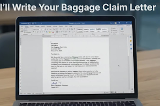 write a baggage claim letter for lost or delayed luggage