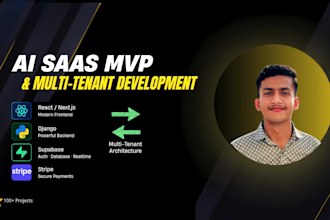 build ai saas mvp, multi tenant saas app and startup software
