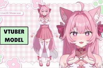 draw and rig 2d v tuber model, live2d character live2d rigging, anime avatar