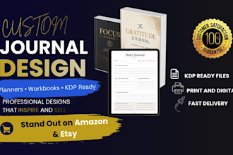 design custom KDP journal, digital planner and printable interior