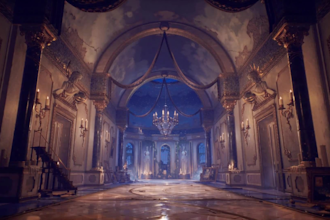 design stylized 3d game environment interior, level design, rpg dungeon