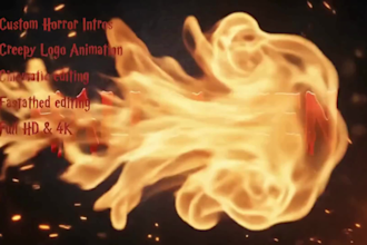 create professional horror intro creepy logo animation