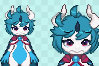 draw and rig cute pixel art monster character live2d chibi vtuber model for game