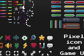 create pixel game icon, ui, animated icon, rpg skill icon, item icon, game asset