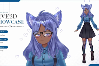 draw male and female 2d vtuber design live 2d vtuber model vtuber outfit and rig