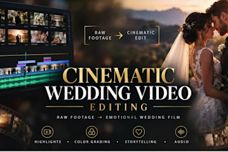 edit raw wedding footage cinematic wedding film wedding highlight and teaser