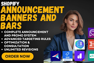 add shopify announcement promo banners and bar qikify hellobar avada seguno gig