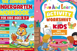 create kids workbook, design educational workbook, textbook, learning materials