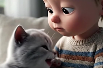 create ai animated funny cat or baby videos