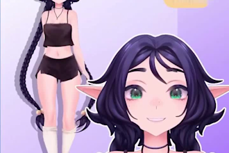 create 3d vtuber avatar, 3d character, 3d avatar, vroid vtuber model, 3d cartoon