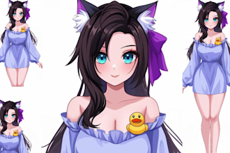 live2d rigging vtuber studio for 2d vtuber model,and vtuber commission