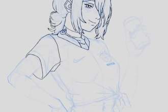 create an illustration in an anime or semirealistic style