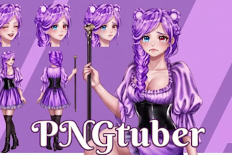 design 2d vtuber, vtuber avatar, 3d vtuber, vtuber model, vtuber asset, pngtuber