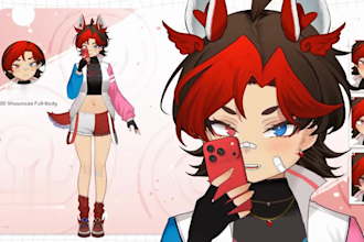 design and rig high quality live 2d vtuber model, 2d vtuber model, vtuber model
