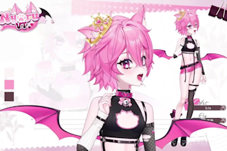 draw and rig live2d vtuber model 2d vtuber rigging vtuber commission png vtuber