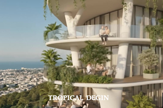 create 3d render realistic for your modern tropical project