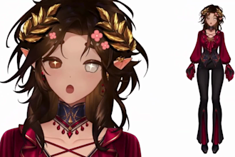 draw and design 2d vtuber model anime avatar character design 3d vtuber model