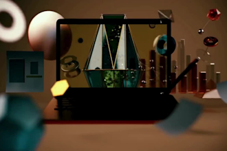 create 3d cgi accessories video and cinema 4d redshift for rendering animation