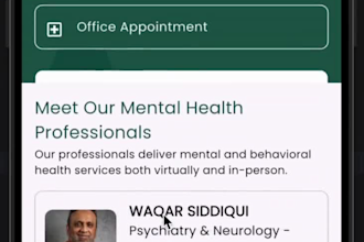 develop a flutter app for healthcare, appointment booking, or clinic management