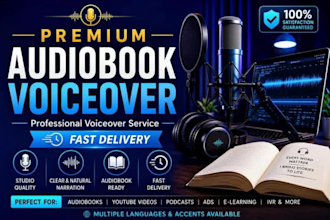 create natural ai or custom voice over for audiobook narration