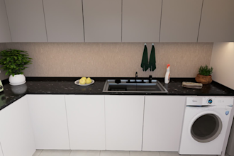 design realistic 3d kitchen interior and rendering