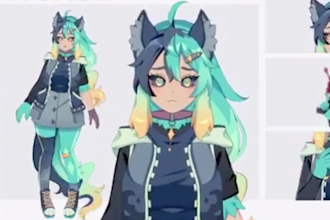 rig anime live2d vtuber model avatar with facial expressions for twitchstreaming