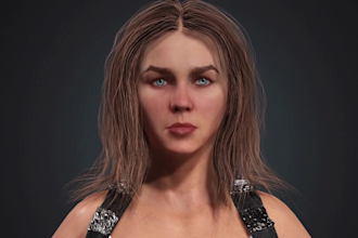 be 3d digital human character modeler, animate female survival game model, rig3d