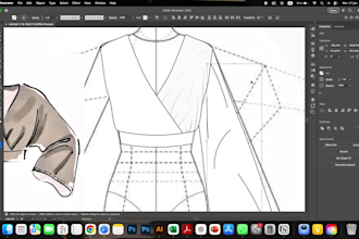 create professional fashion technical drawing and techpack