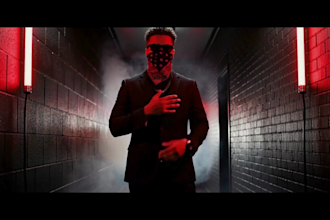 create ai music video al rap music video with powerful visuals