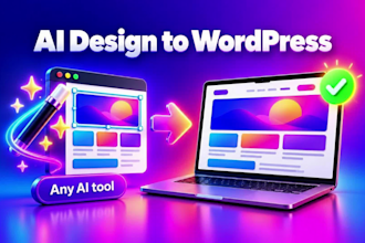 convert figma to wordpress, figma to elementor or ai design to wordpress