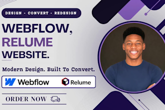 design a professional webflow website wordpress website relume library