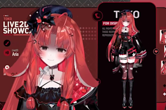 custom vtuber model live2d vtuber model vtuber rigging 2d vtuber for streaming