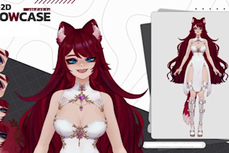 design and rig male and female 2d vtuber model, 2d vtuber rigging live2d rigging