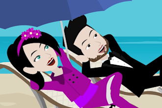create amazing animated wedding invitation, love story,  proposal video