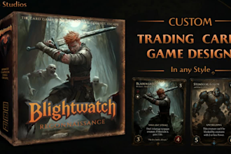design custom fantasy trading card game, tcg card game art, card template