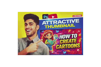 create cartoon styled youtube thumbnail designs